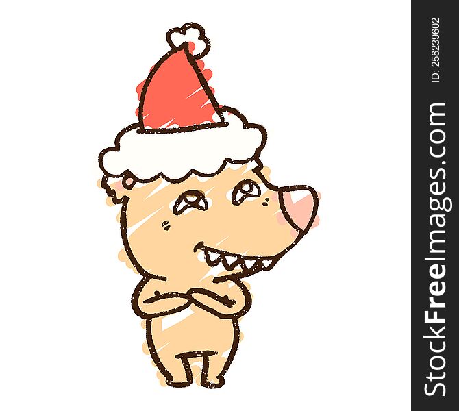 Christmas Bear Chalk Drawing