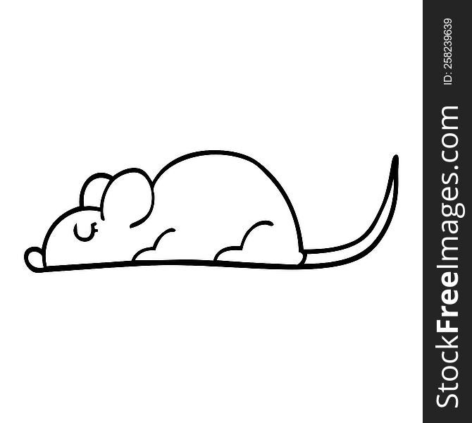 Line Drawing Cartoon Black Rat