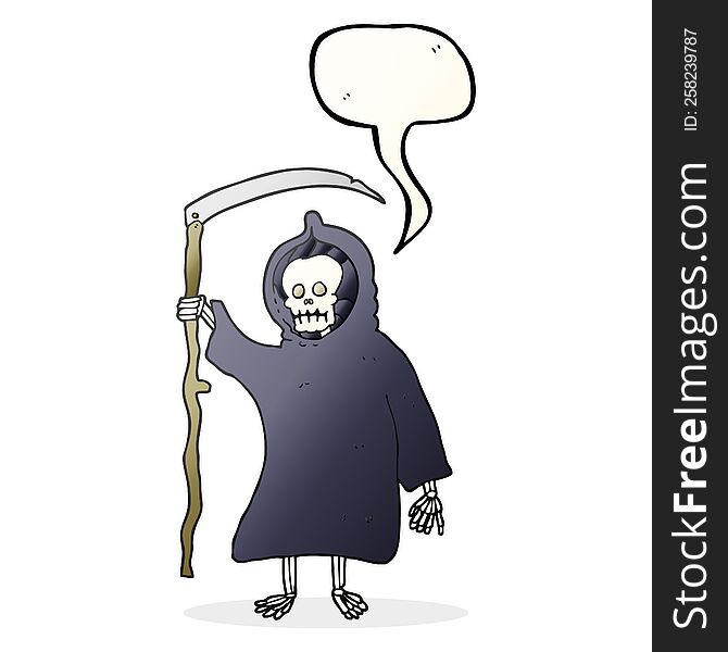 Speech Bubble Cartoon Spooky Death Figure