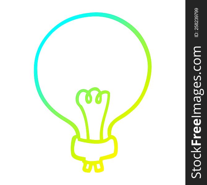 Cold Gradient Line Drawing Cartoon Light Bulb