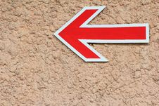 Red Arrow Sign, Left Direction Stock Images Red Arrow Sign, Left Direction Stock Images