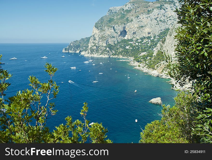 Beautiful view of Capri island