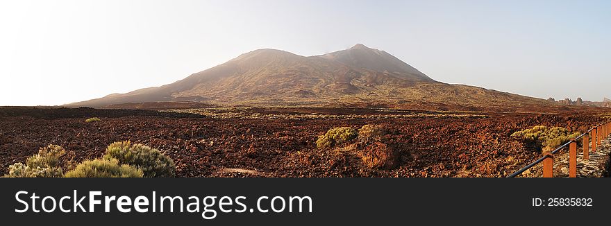 Panoraminc view of the mount Teide, the highest peak of Tenerife island