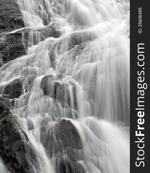 Closeup of a waterfall in Vietnam.