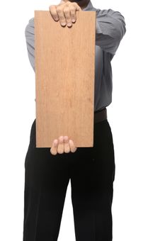 Holding Wooden Board Royalty Free Stock Photos Holding Wooden Board Royalty Free Stock Photos