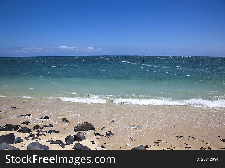 Popular area for wind surfing, kite surfing and stand up paddle boarding. Popular area for wind surfing, kite surfing and stand up paddle boarding