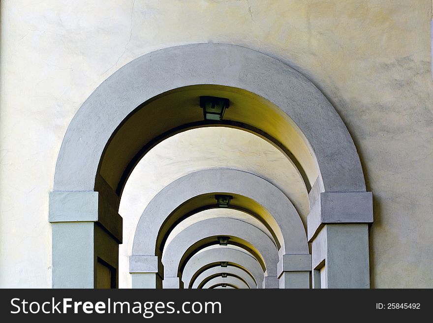 Series of concrete arches in Itali Florance