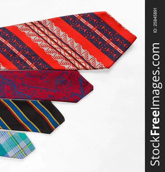 Neckties On White Cloth