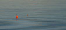 Two Buoys On Water Ripples Royalty Free Stock Images