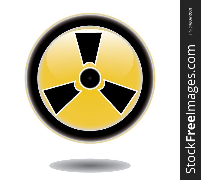 Label caution sign. Sticker radiation hazard symbol