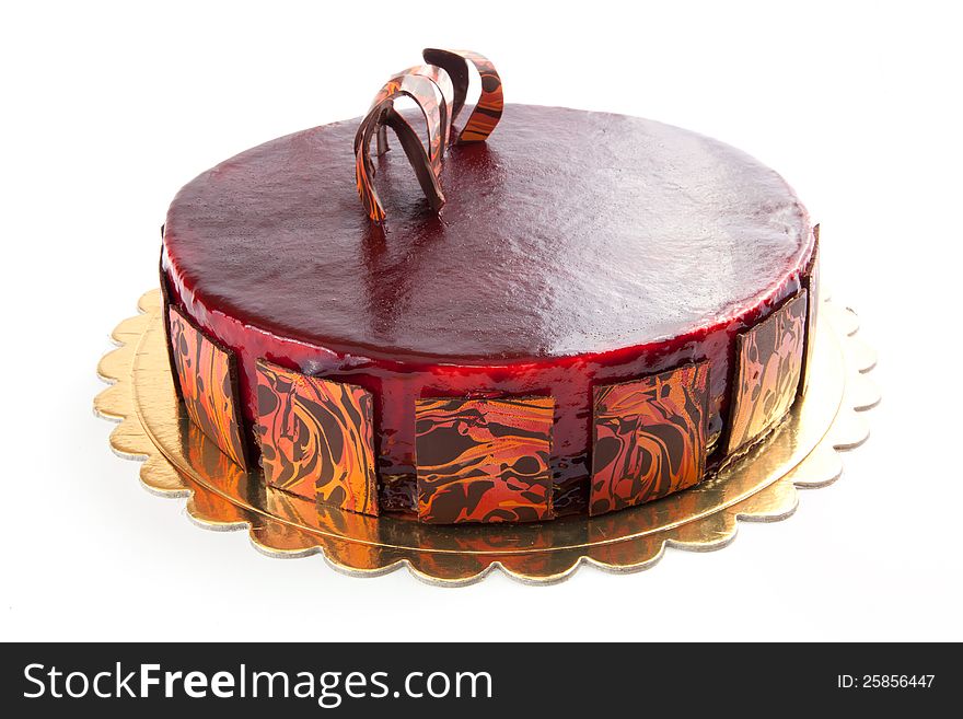 Red Cake with French Chocolate with red berry