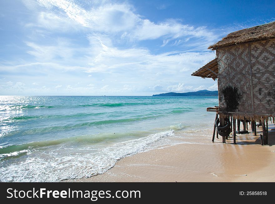 Bungalow on empty beach in Thailand. Bungalow on empty beach in Thailand