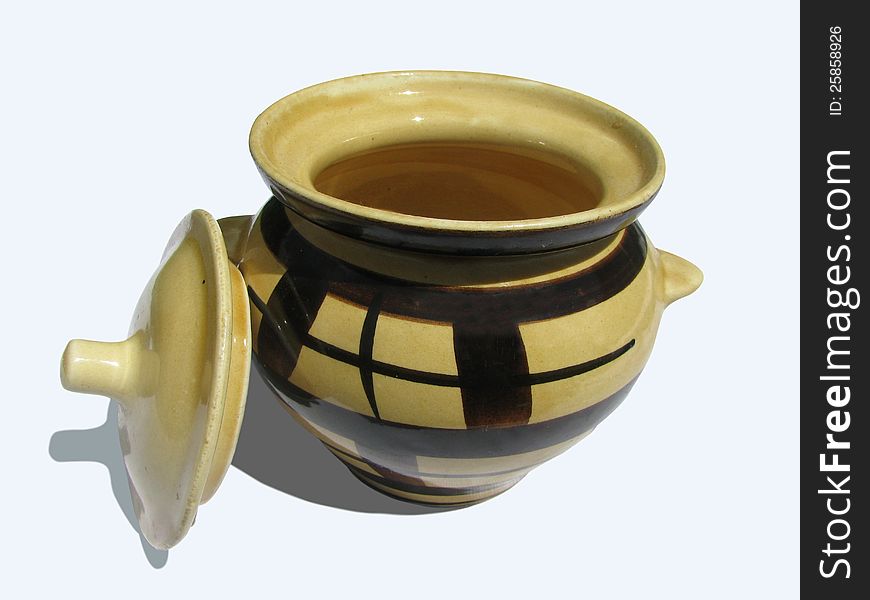 Ceramic pot for  cooking  in oven. Ceramic pot for  cooking  in oven