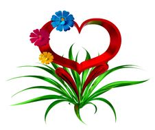 Heart With Flowers And Leaves Royalty Free Stock Photo Heart With Flowers And Leaves Royalty Free Stock Photo