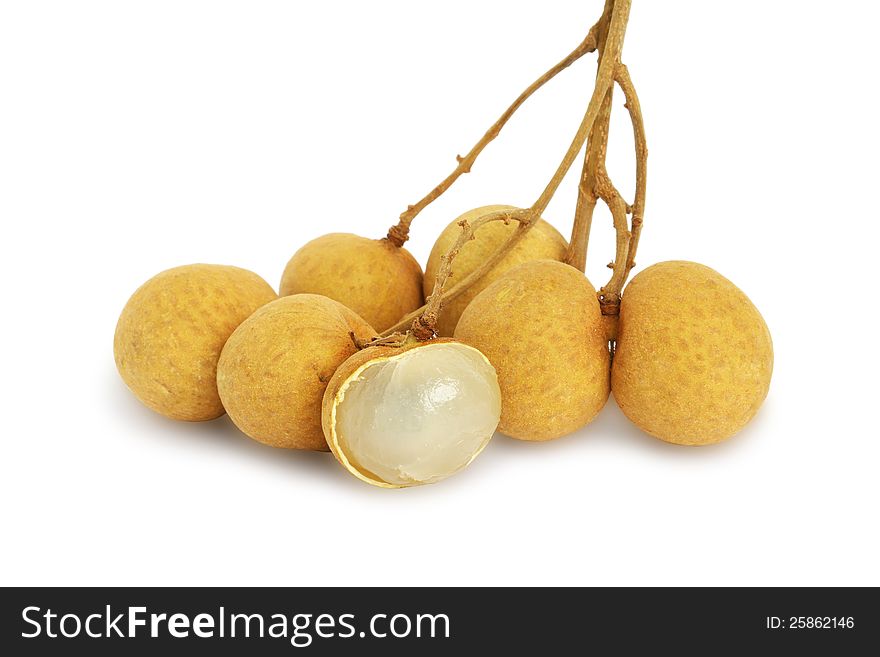 Longan fruit on white background