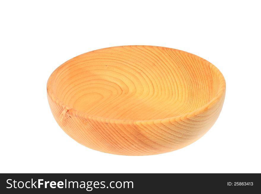 A small empty wooden bowl