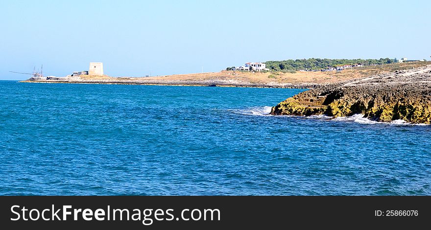 A landscape of the coast of the Gargano - Peschici (FG). A landscape of the coast of the Gargano - Peschici (FG)