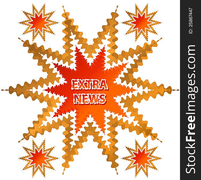 Icon of extra news in the form of a star on a white background. Icon of extra news in the form of a star on a white background