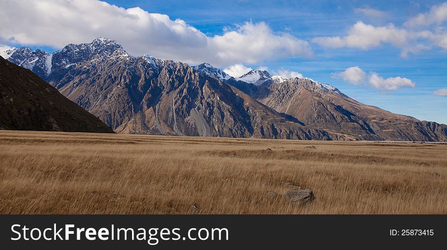 Mt Tasman and Mt Cook valleys New Zealand