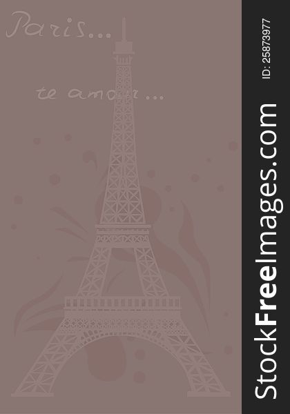 Eiffel Tower On Brown