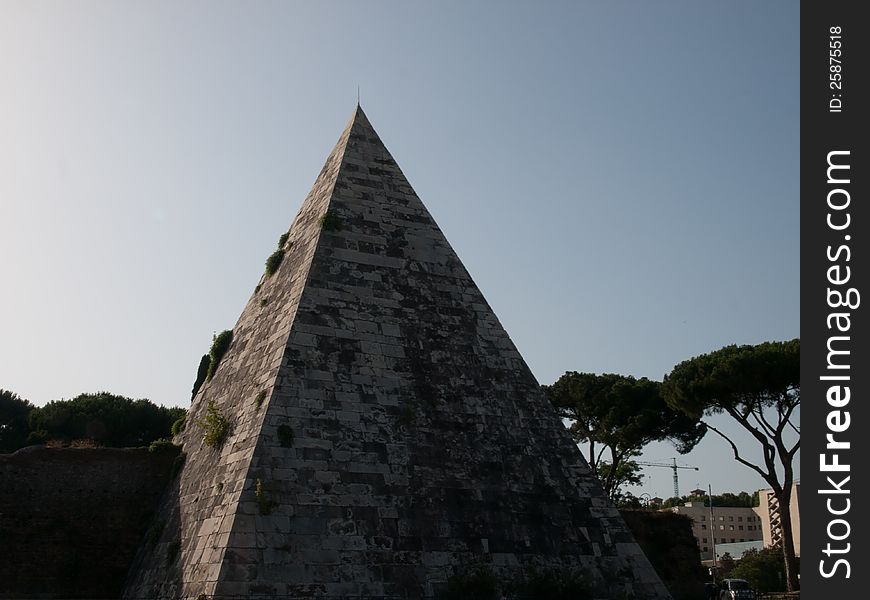 The Pyramid of Cestius in Rome ,Italy. The Pyramid of Cestius in Rome ,Italy