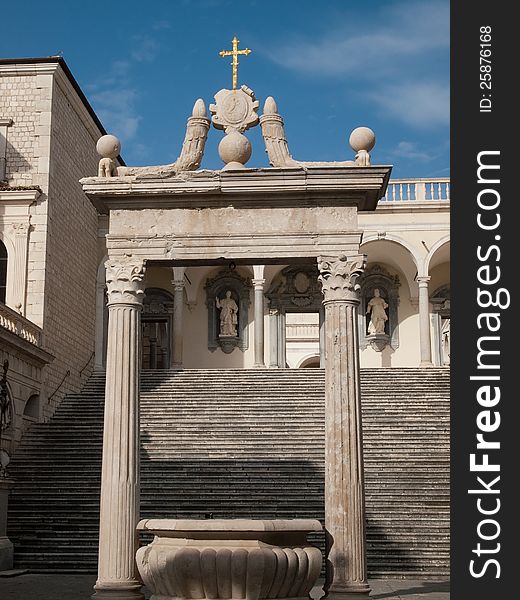 Benedictine Abbey -Montecassino in Italy. Benedictine Abbey -Montecassino in Italy