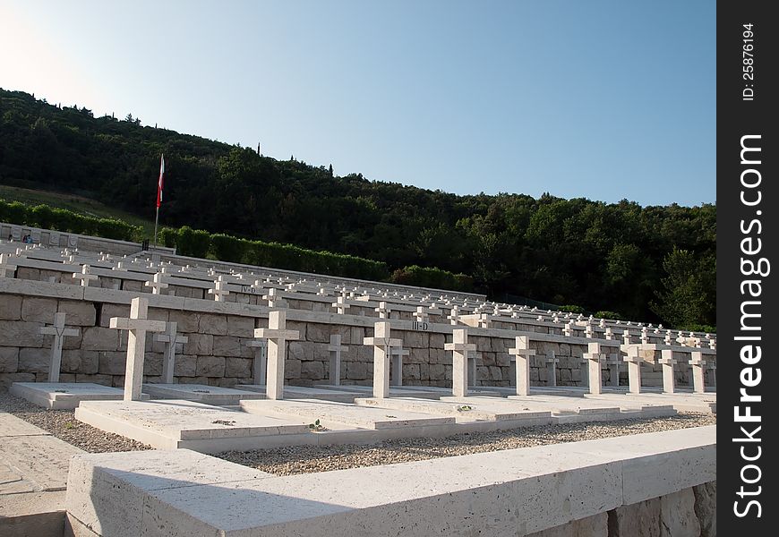 Polish Military Cemetery in Montecassino in Italy. Polish Military Cemetery in Montecassino in Italy
