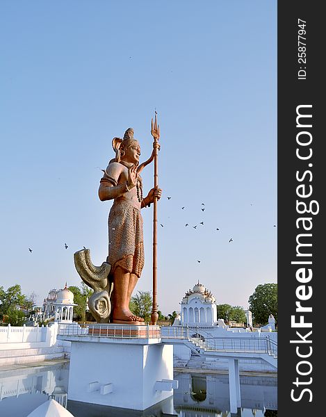 70 feet tall statue of Hindu God Shiva at Pilani Rajasthan. 70 feet tall statue of Hindu God Shiva at Pilani Rajasthan