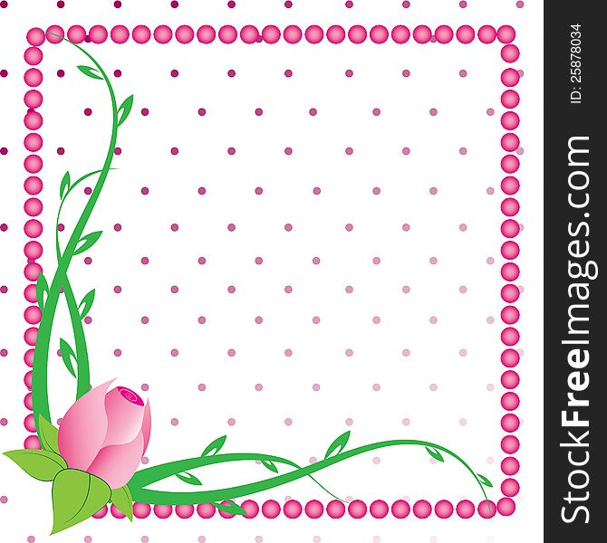 Floral White background frame with dots. Floral White background frame with dots.
