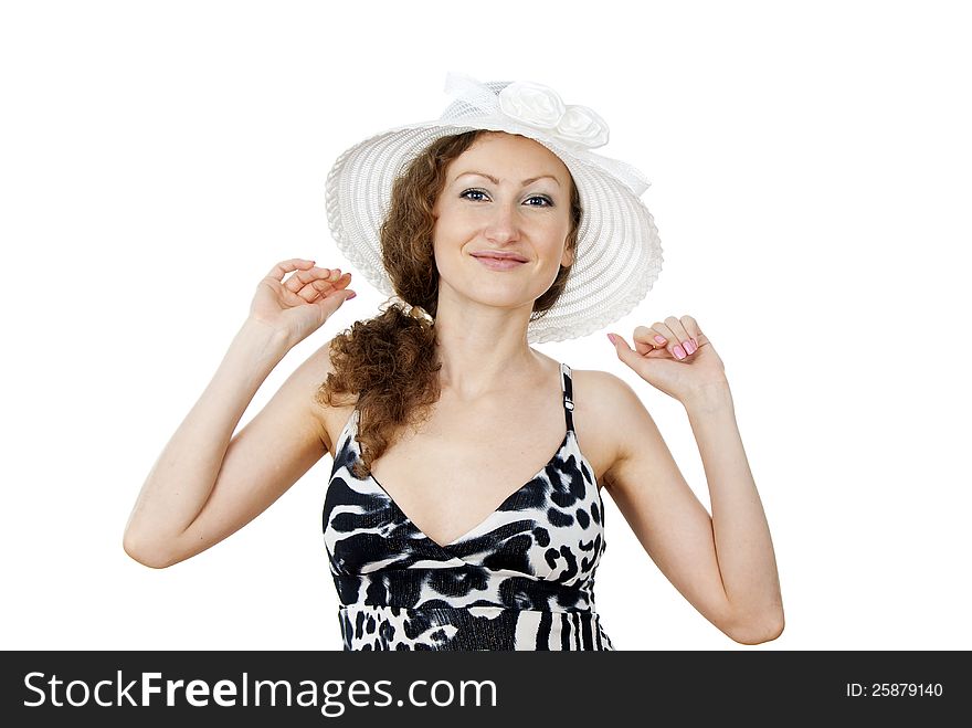 Portrait of a beautiful girl in the hat. Portrait of a beautiful girl in the hat