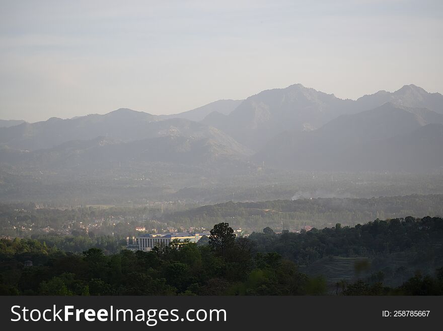 View of lanscape and mountains of himachal pradesh