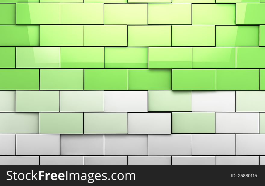 Abstract cubes background in green toned. Abstract cubes background in green toned