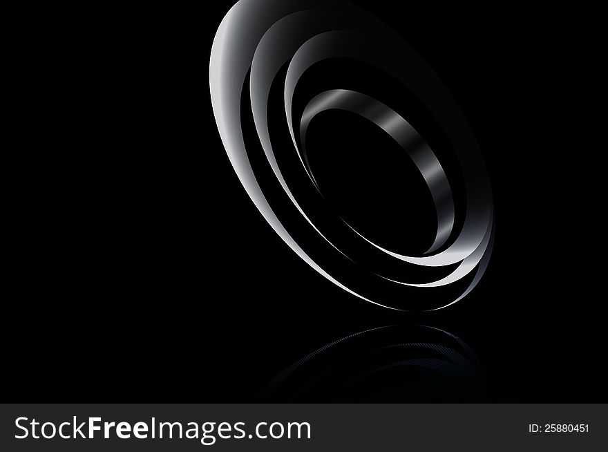 Black background with abstract rings. Black background with abstract rings.
