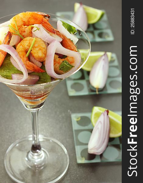 Shrimp Salad And Red Onion