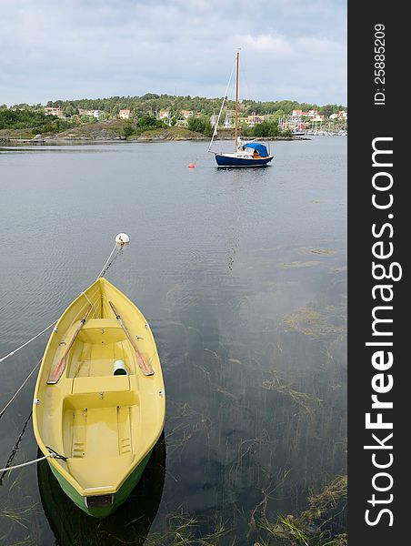 Vertical view for sport boats in sea bay. Vertical view for sport boats in sea bay