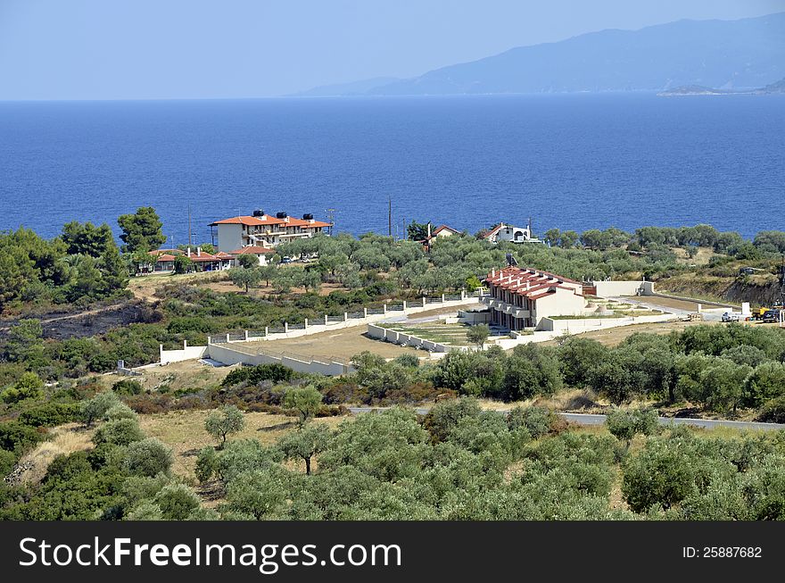 Hotel top mountain on the seaside in Greece Halkidiki. Hotel top mountain on the seaside in Greece Halkidiki