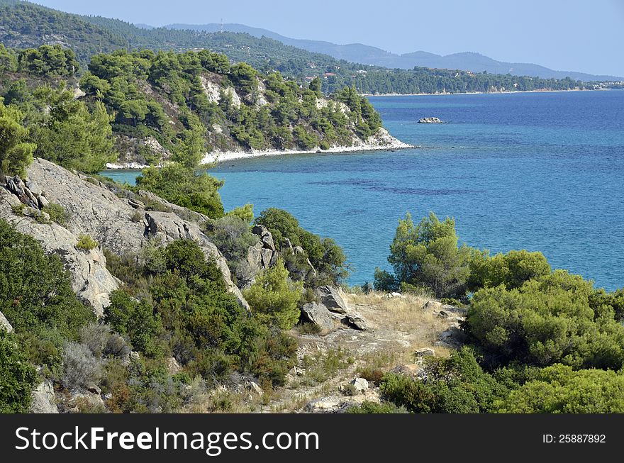 Golf beach in Sithonia peninsula of Halkidiki in Greece. Golf beach in Sithonia peninsula of Halkidiki in Greece