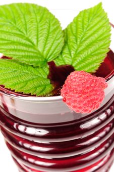 Juice Of Berries In Glass With Raspberry Stock Photos Juice Of Berries In Glass With Raspberry Stock Photos