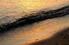 Sandy Seashore At Sunset Royalty Free Stock Image Sandy Seashore At Sunset Royalty Free Stock Image
