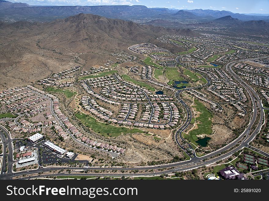 Aerial view of the planned community of Anthem, Arizona