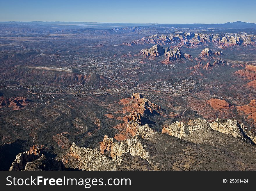 Town of Sedona and surrounding red rock beauty. Town of Sedona and surrounding red rock beauty