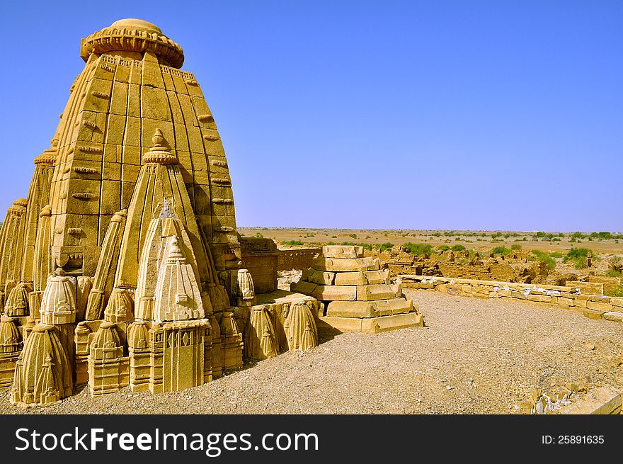 More than 100 years old temple located in a deserted village of Jaisalmer India. More than 100 years old temple located in a deserted village of Jaisalmer India