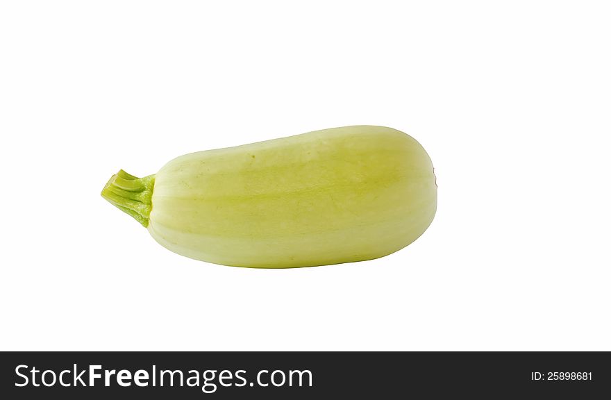 Fresh  green courgette isolated on white background