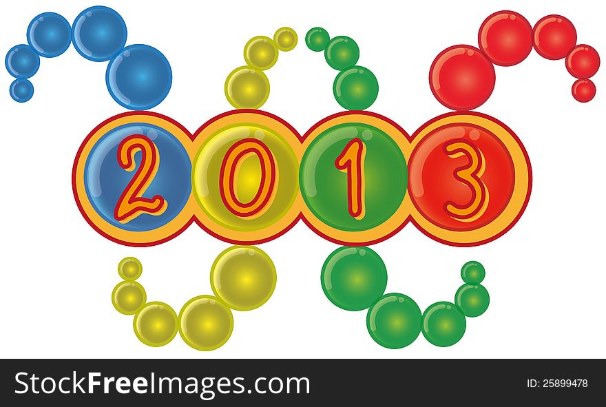 2013 Year Sign in Worm Shape Abstract Bubble Background. 2013 Year Sign in Worm Shape Abstract Bubble Background