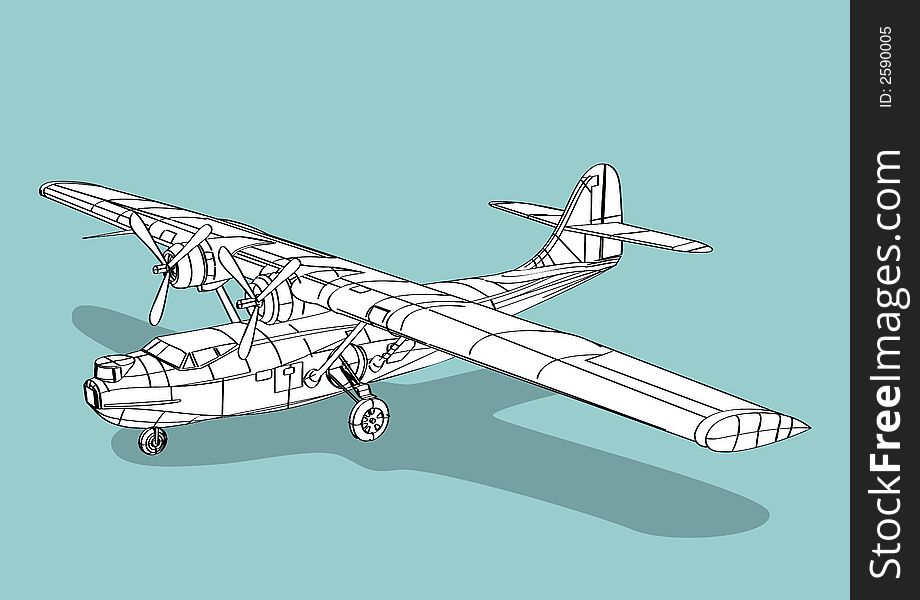 Vector illustration of a Catalina seaplane
