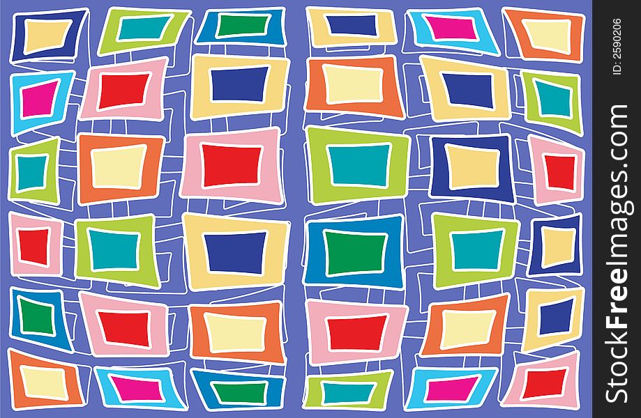 Vector distorted rectangles painted in retro colors. Vector distorted rectangles painted in retro colors