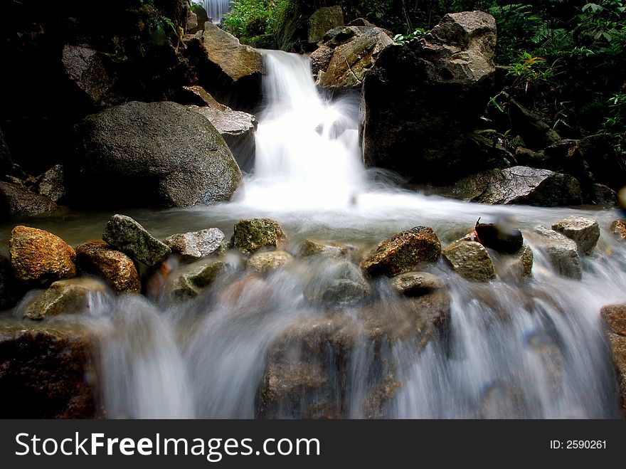 Beautifull waterfall image location at selangor malaysian