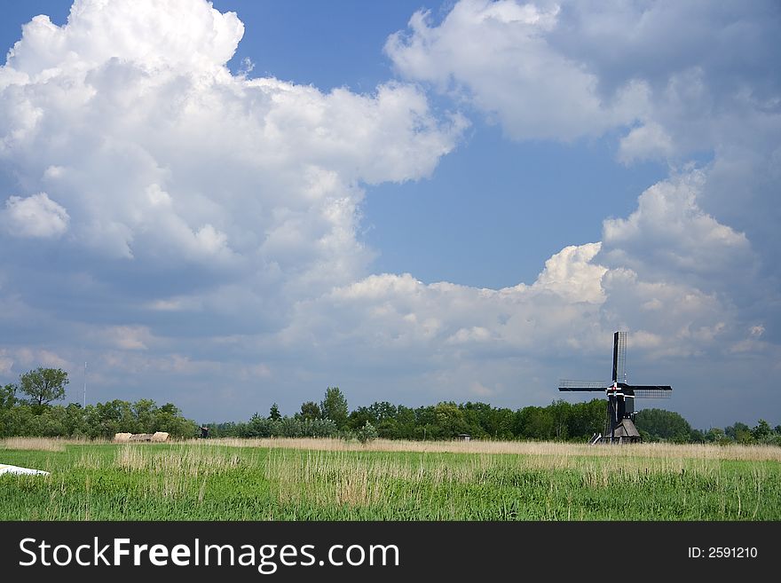 Dutch sky with windmill