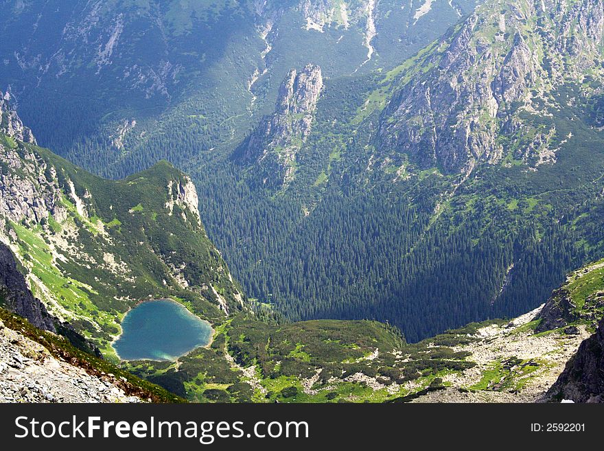 A lake in a valley in High Tatras, Slovakia. A lake in a valley in High Tatras, Slovakia