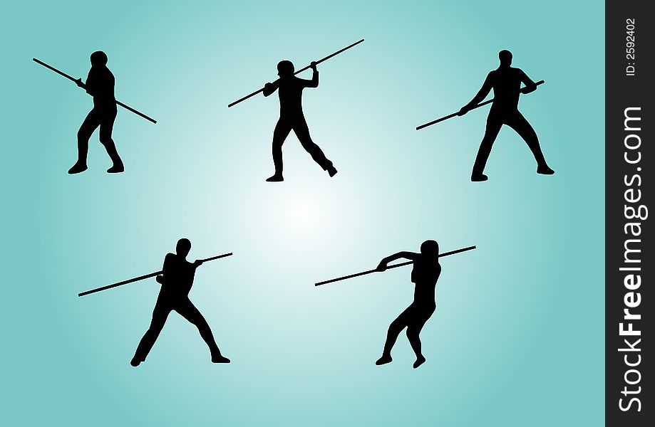 Illustration of martial arts - set 2